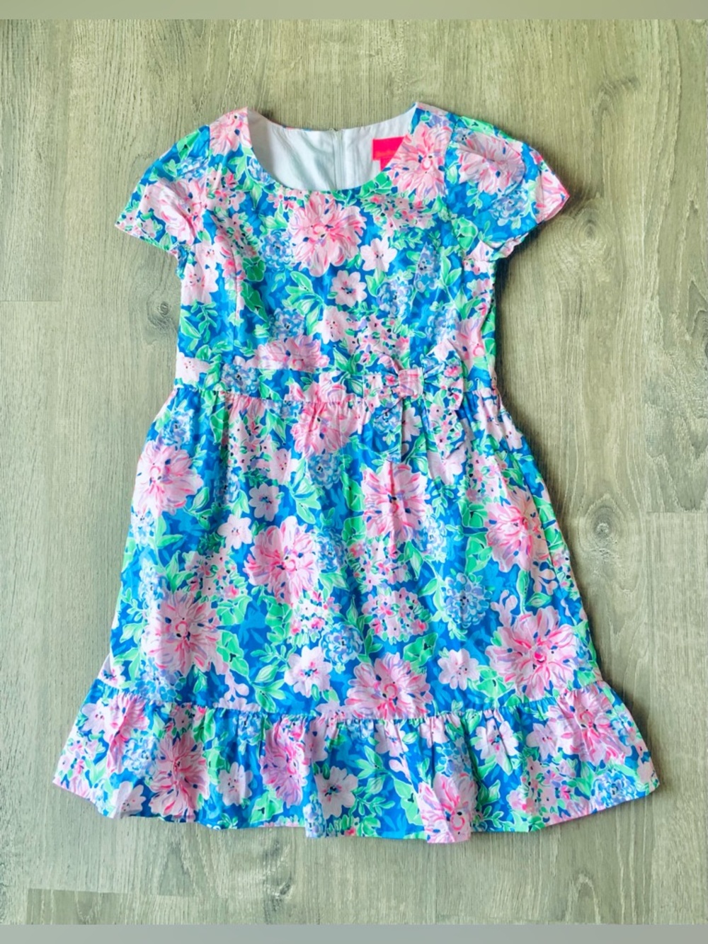 NWT☀️ Lilly Pulitzer Floral Ruffle Hem Dress Girls 14